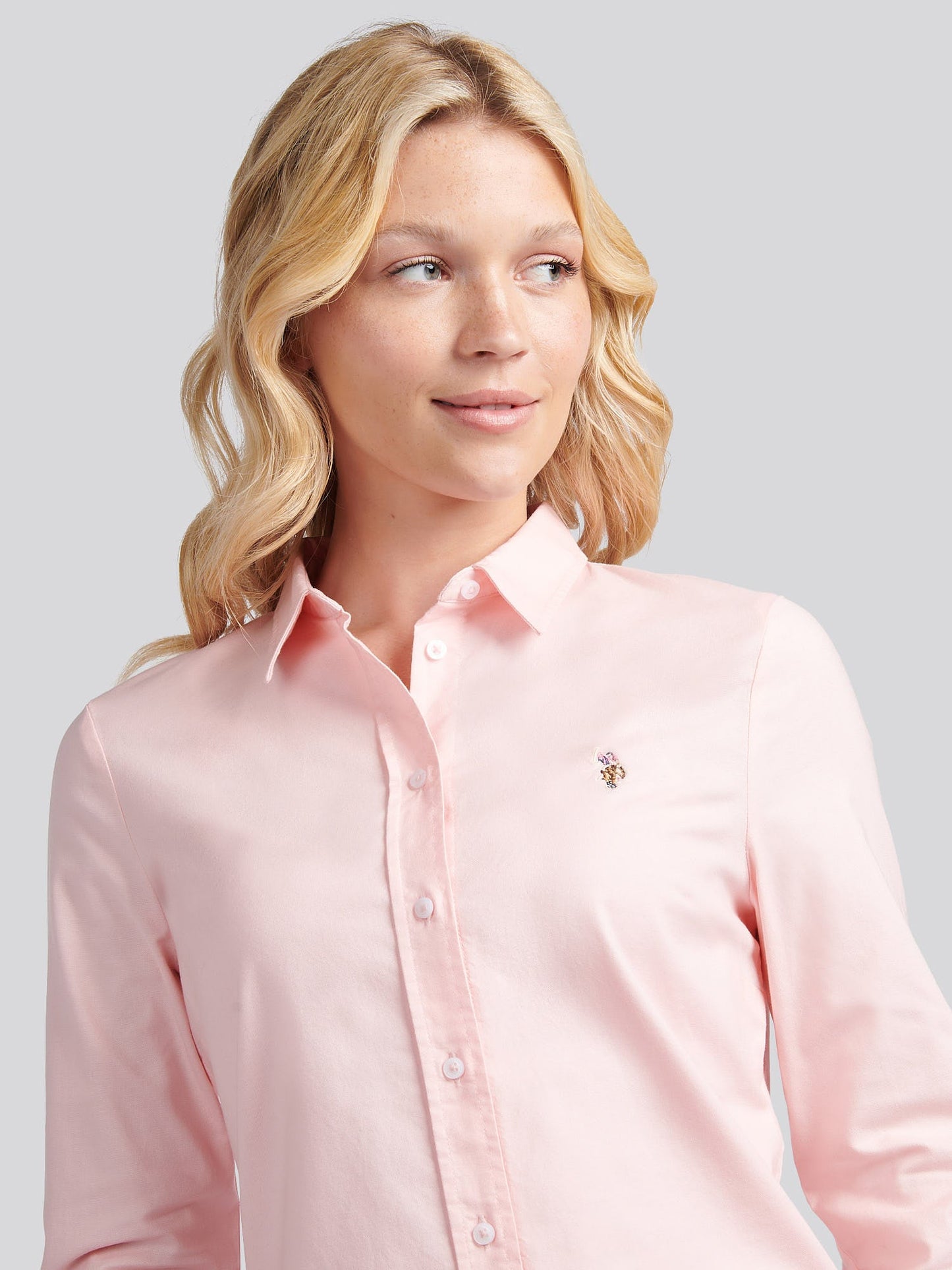 Womens Classic Fit Poplin Shirt Crystal Rose