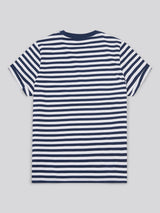 Womens Stripe Crew Neck T-Shirt Navy Iris