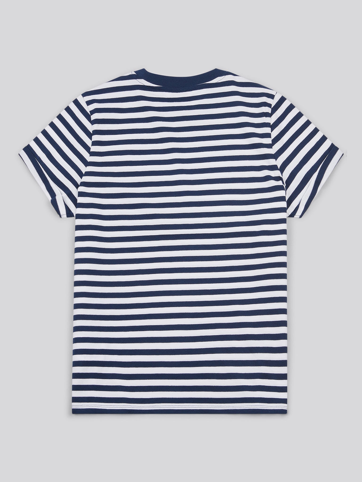 Womens Stripe Crew Neck T-Shirt Navy Iris