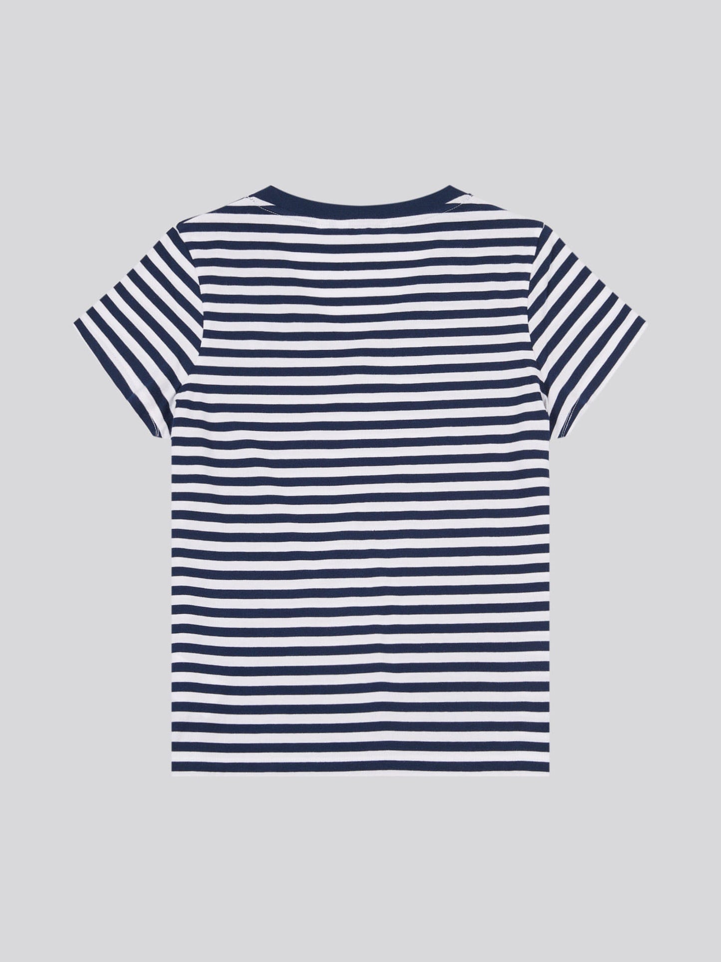 Womens Stripe V-Neck Neck T-Shirt Navy Iris