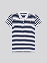 Womens Stripe Polo Shirt in Navy Iris