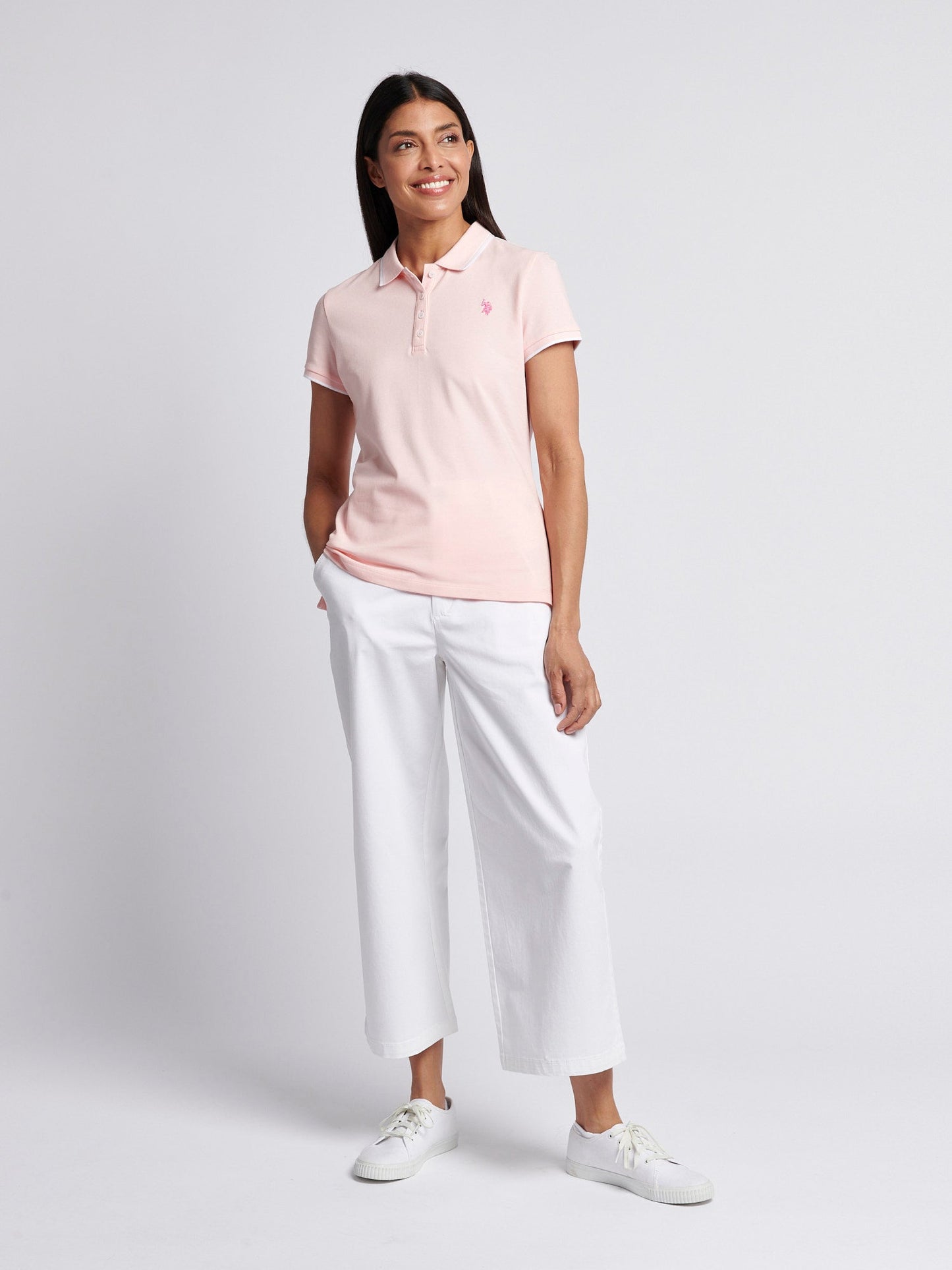 Womens Polo Shirt Crystal Rose