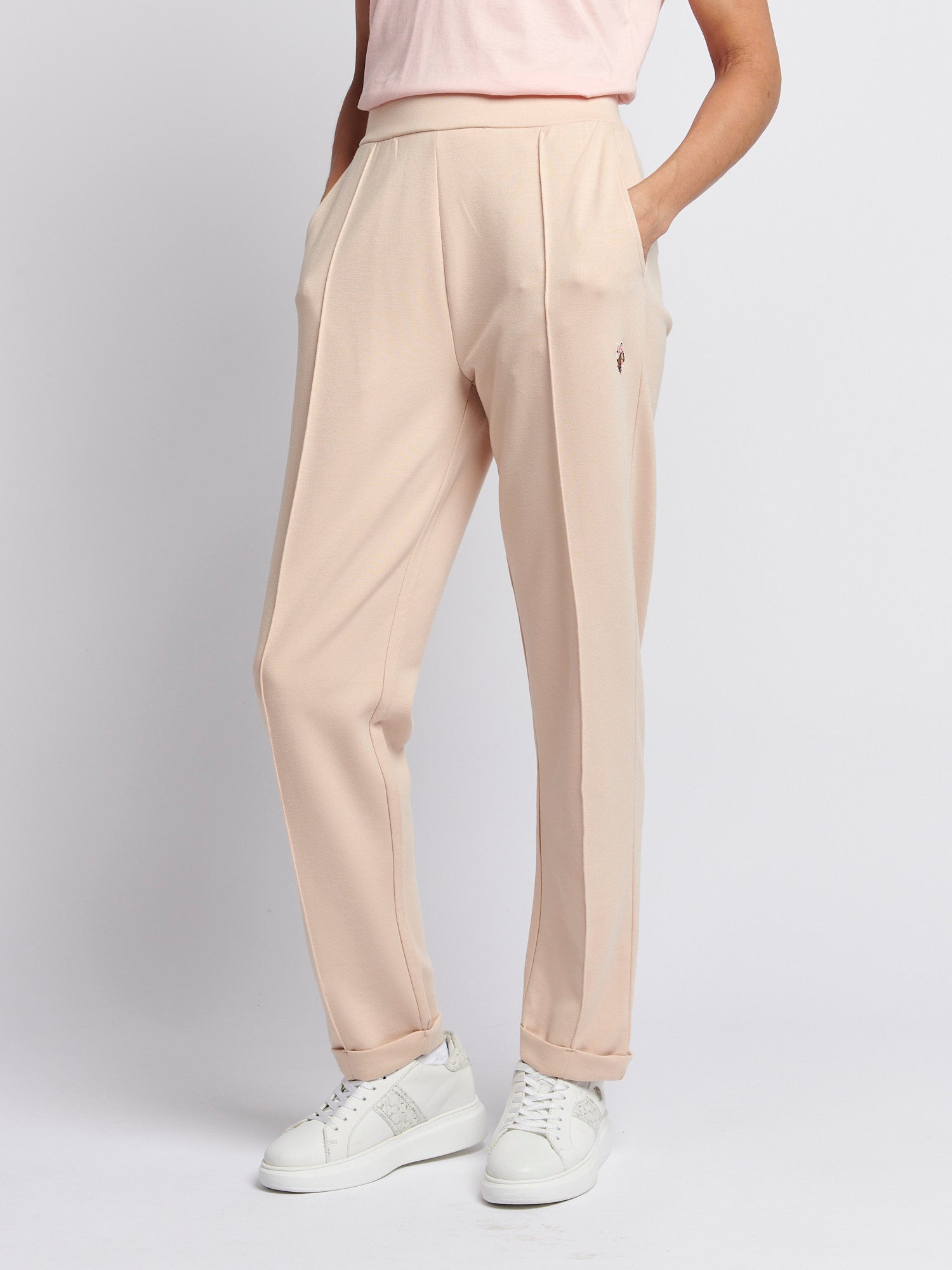 Womens Smart Stripe Jogger in Smoke Gray