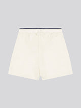 Womens Pintuck Tipped Sweat Shorts in Marshmallow