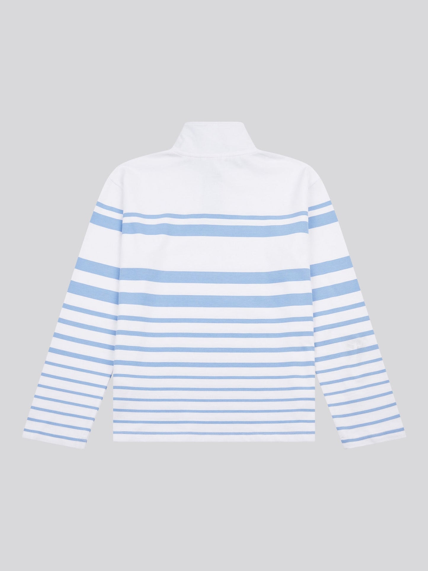 Womens Premium Graphic Stripe Funnel Neck Top in Vista Blue