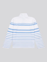 Womens Premium Graphic Stripe Funnel Neck Top in Vista Blue
