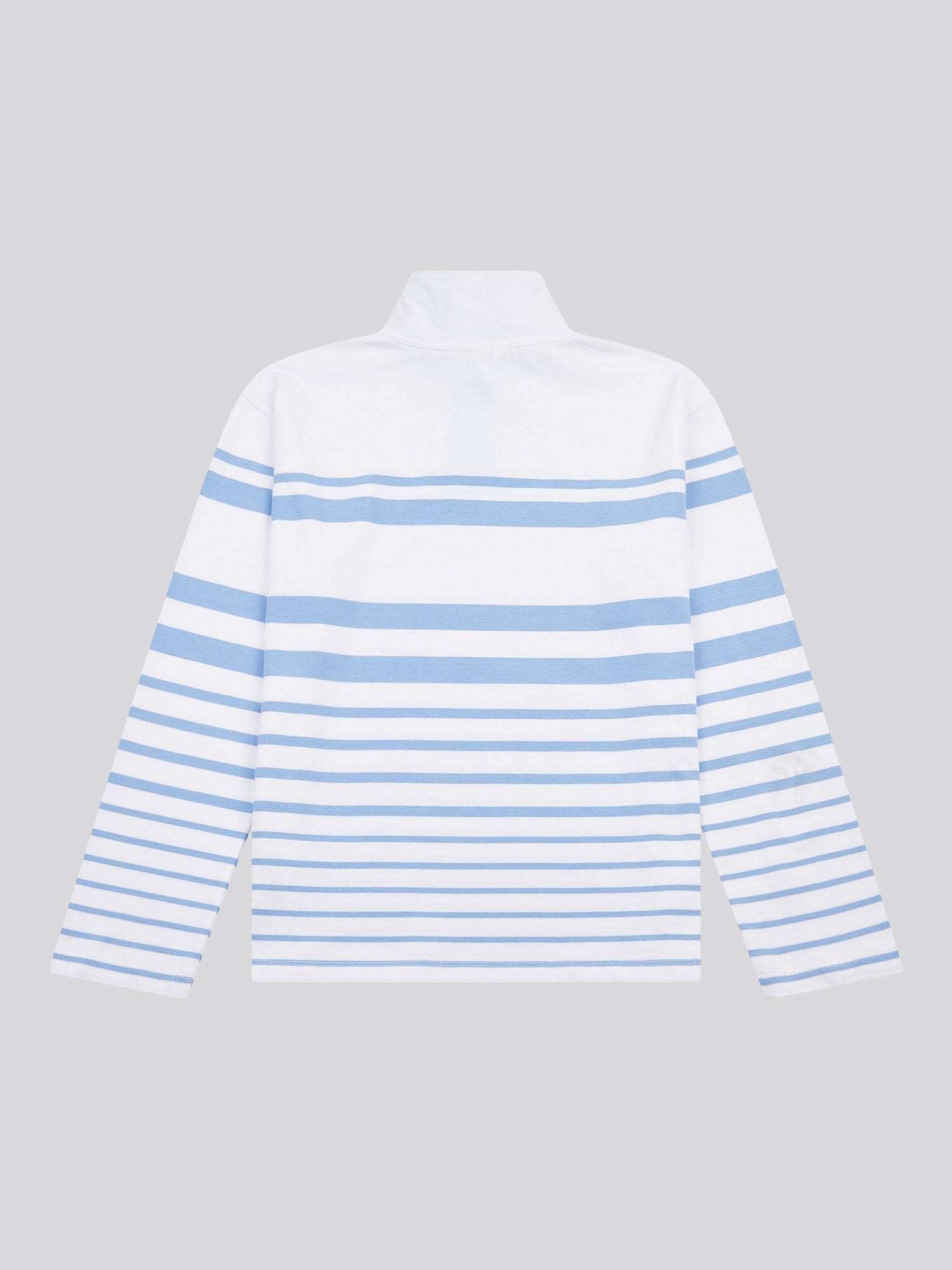 Womens Premium Graphic Stripe Funnel Neck Top in Vista Blue