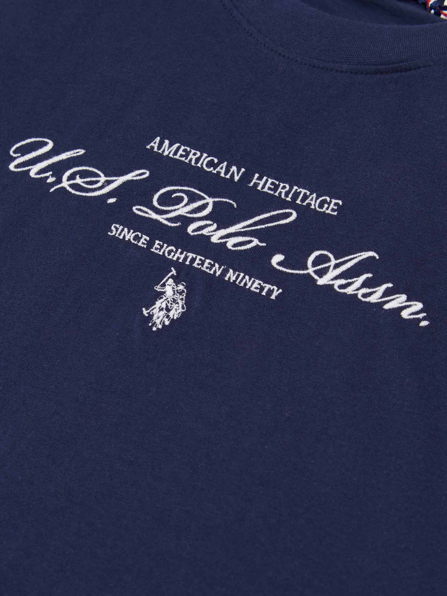 Womens Premium Graphic Grown On Sleeve T-Shirt in Navy Iris