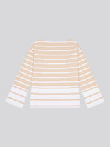 Womens Block Stripe Long Sleeve T-Shirt in Smoke Gray