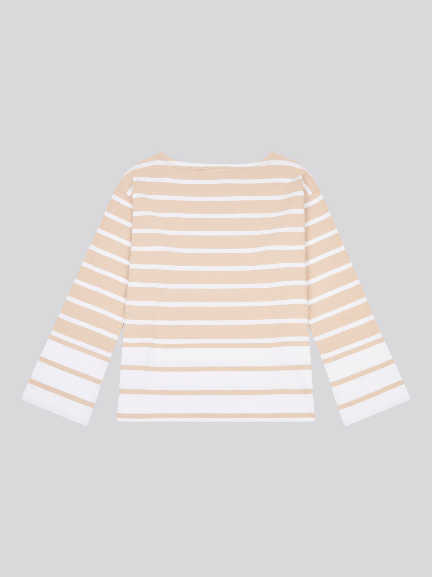 Womens Block Stripe Long Sleeve T-Shirt in Smoke Gray