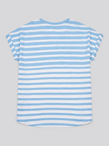 Womens Stripe Slub  T-Shirt in Vista Blue
