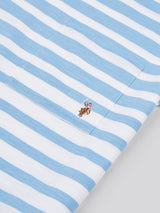 Womens Stripe Slub  T-Shirt in Vista Blue