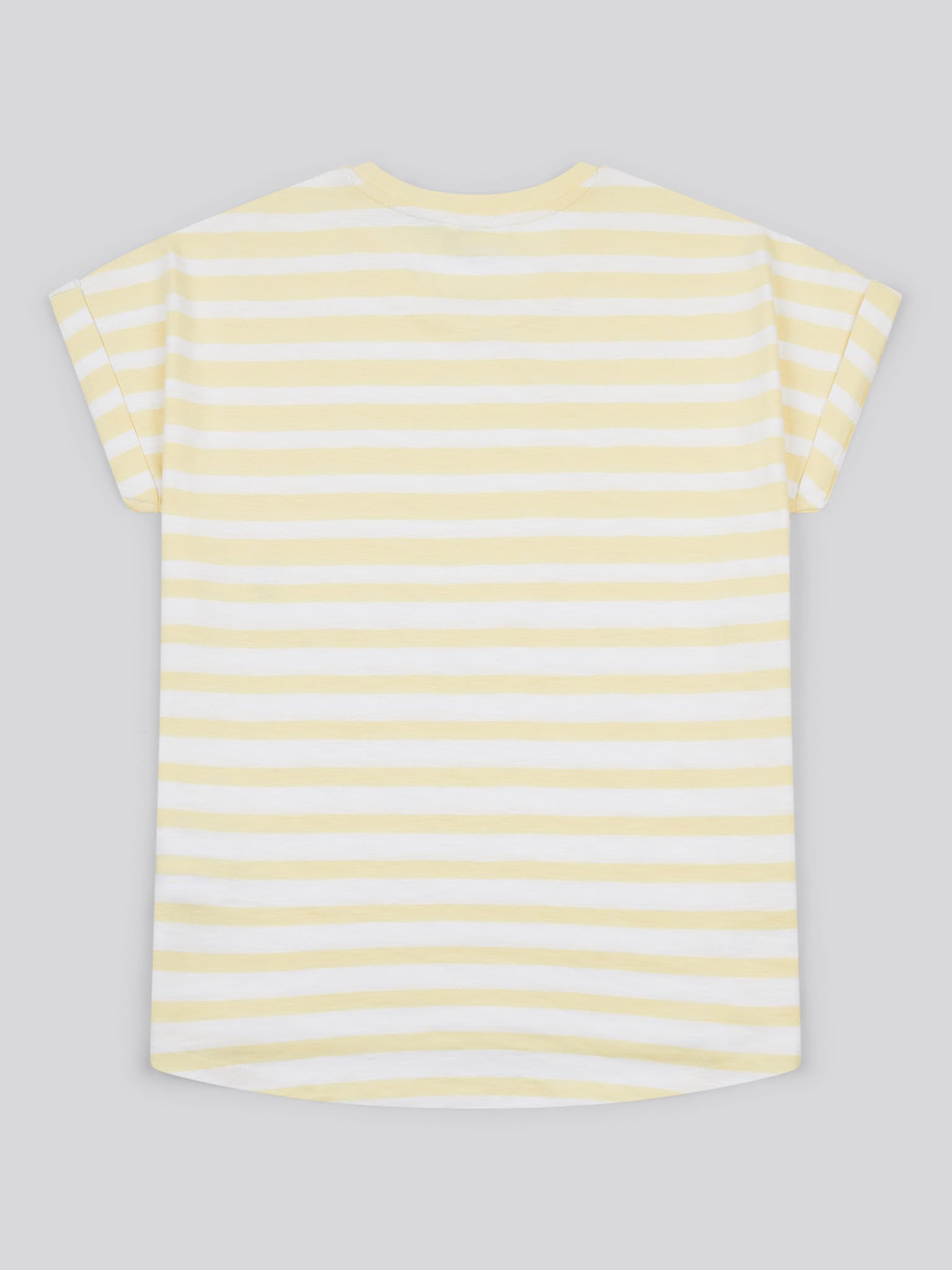 Womens Stripe Slub  T-Shirt in Pastel Yellow