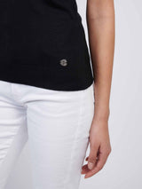 Womens Mock Neck Sleeveless Knit Black