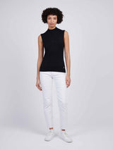 Womens Mock Neck Sleeveless Knit Black