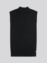 Womens Mock Neck Sleeveless Knit Black