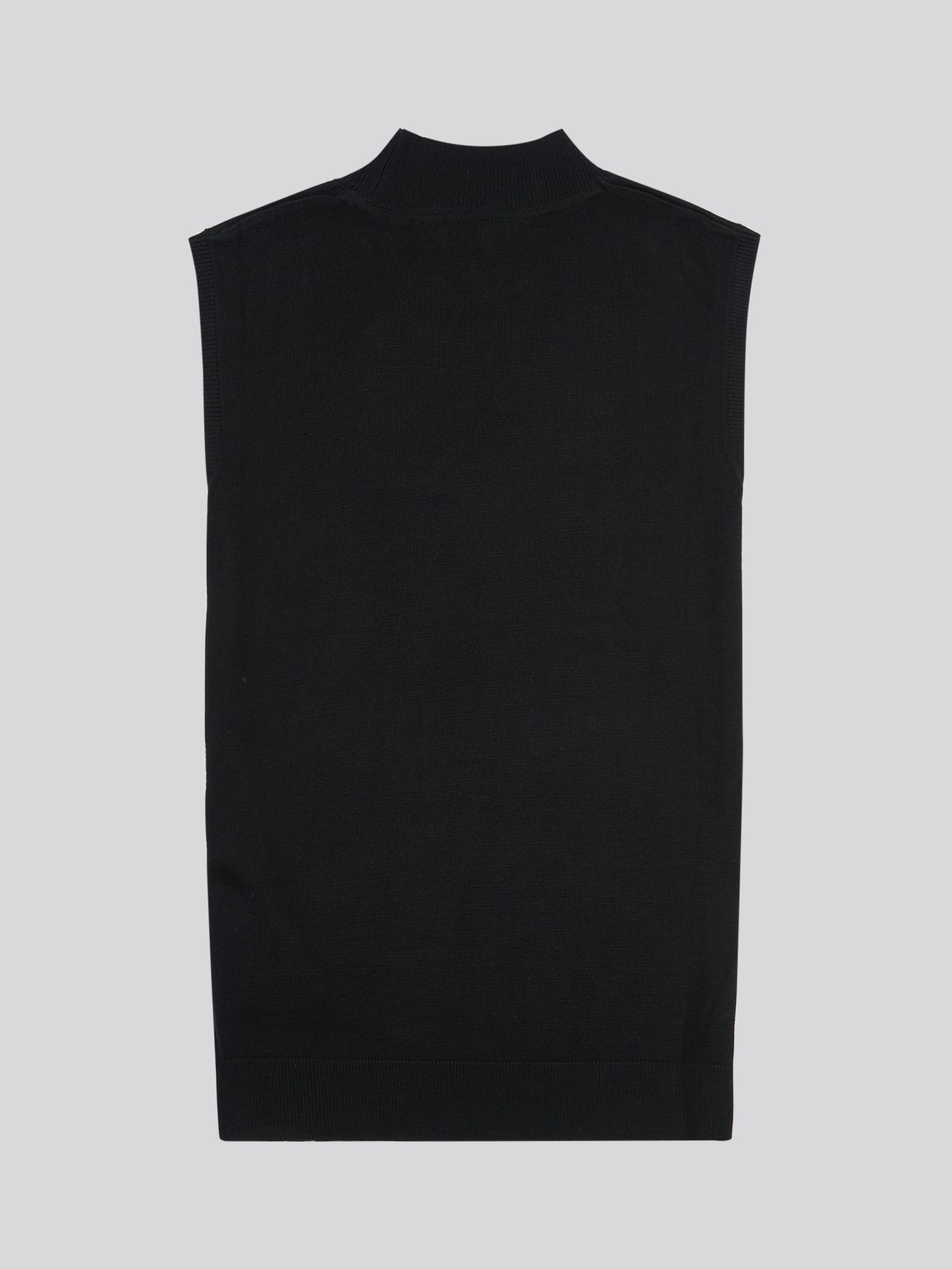 Womens Mock Neck Sleeveless Knit Black