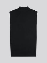 Womens Mock Neck Sleeveless Knit Black