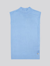 Womens Mock Neck Sleeveless Knit Vista Blue