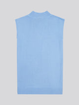 Womens Mock Neck Sleeveless Knit Vista Blue