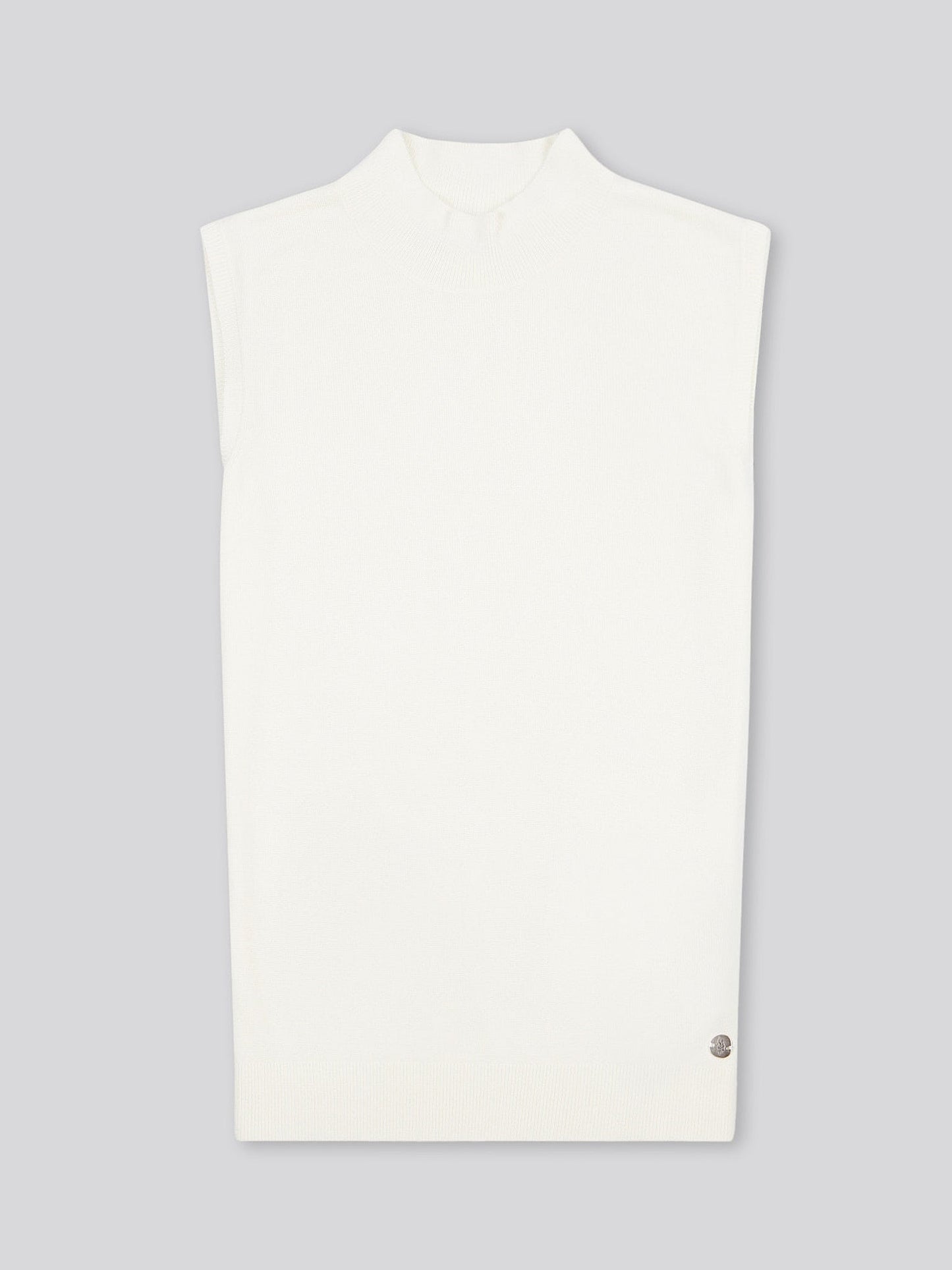 Womens Mock Neck Sleeveless Knit Marshmallow