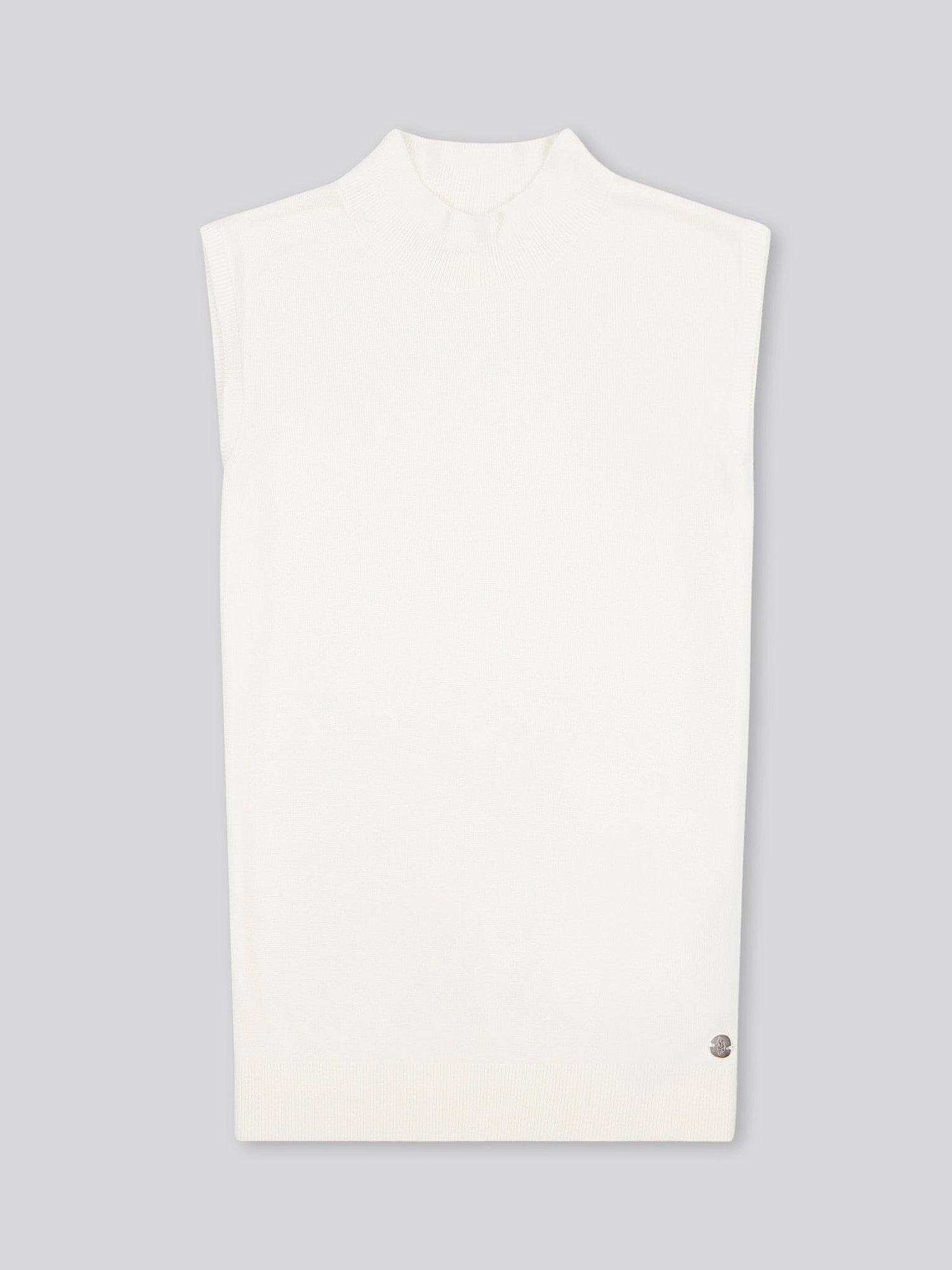 Womens Mock Neck Sleeveless Knit Marshmallow