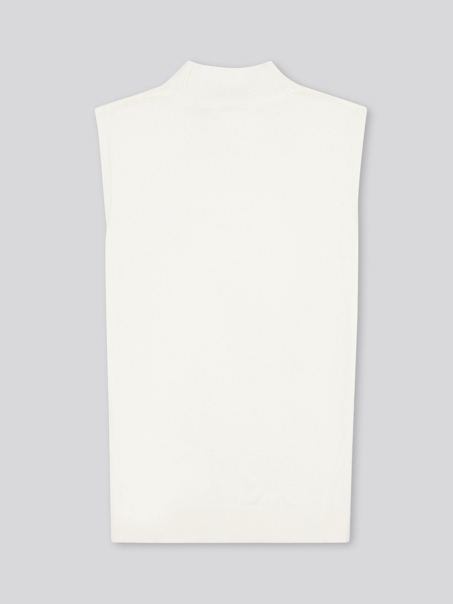 Womens Mock Neck Sleeveless Knit Marshmallow