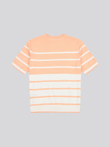 Womens Colour Block Stripe Short Sleeve Jumper in Peach Nectar