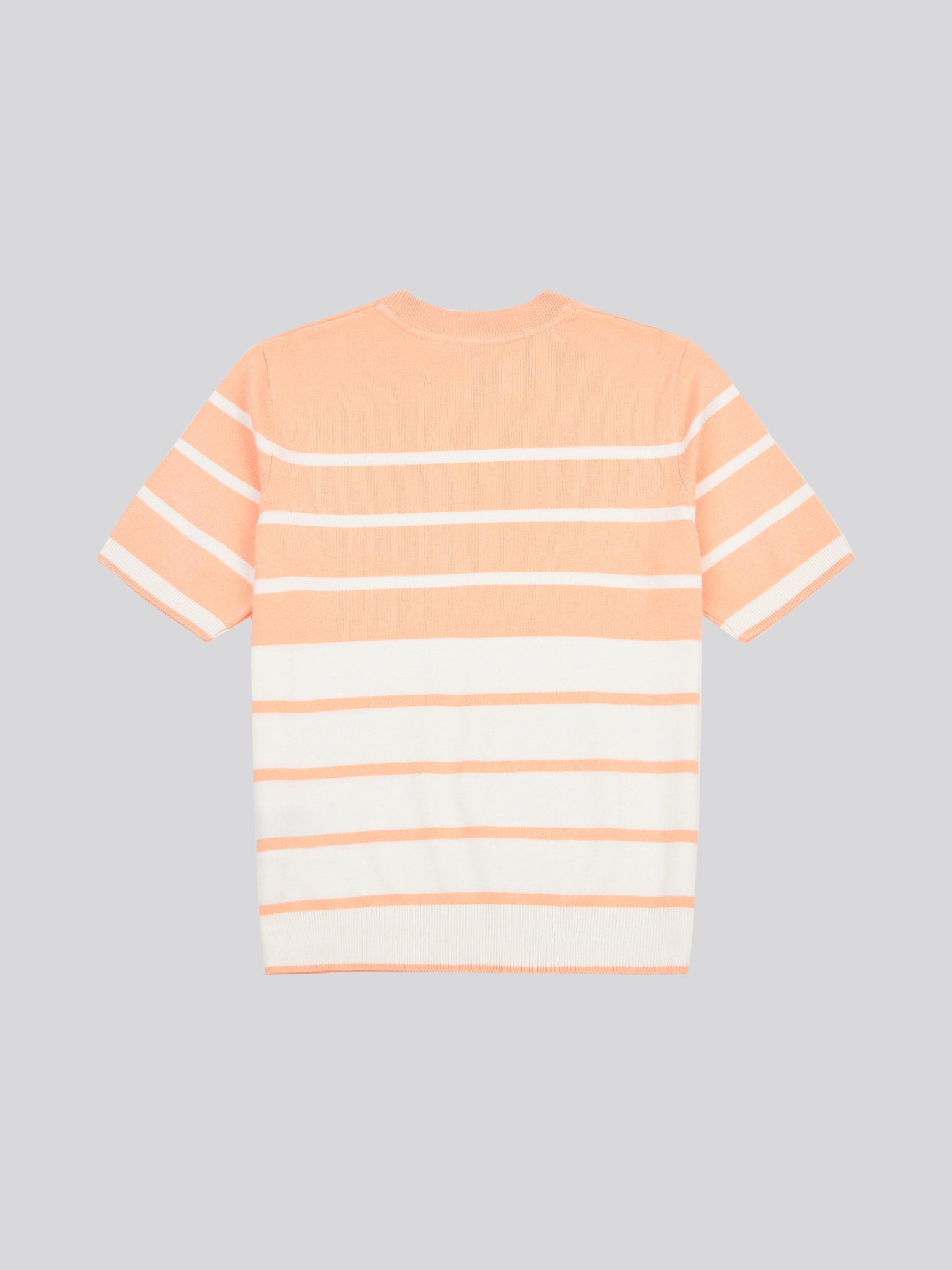 Womens Colour Block Stripe Short Sleeve Jumper in Peach Nectar