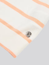 Womens Colour Block Stripe Short Sleeve Jumper in Peach Nectar