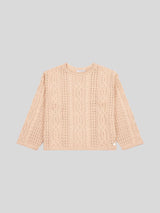 Womens Chunky Cable Open Knit Jumper in Smoke Gray