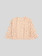 Womens Chunky Cable Open Knit Jumper in Smoke Gray