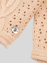 Womens Chunky Cable Open Knit Jumper in Smoke Gray