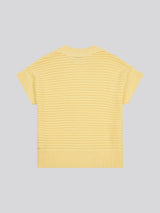 Womens Open Knit Short Sleeve Jumper in Mellow Yellow