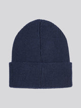 Womens Double Horsemen Knit Beanie in Navy Iris