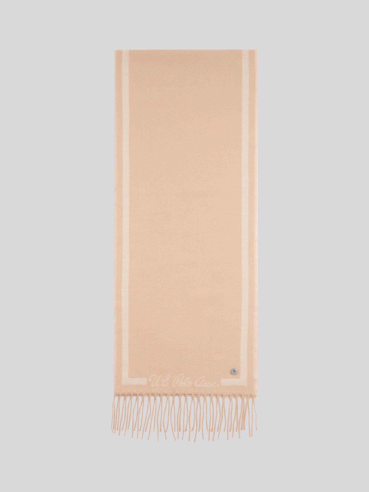 Womens Monogram Border Scarf in Cuban Sand