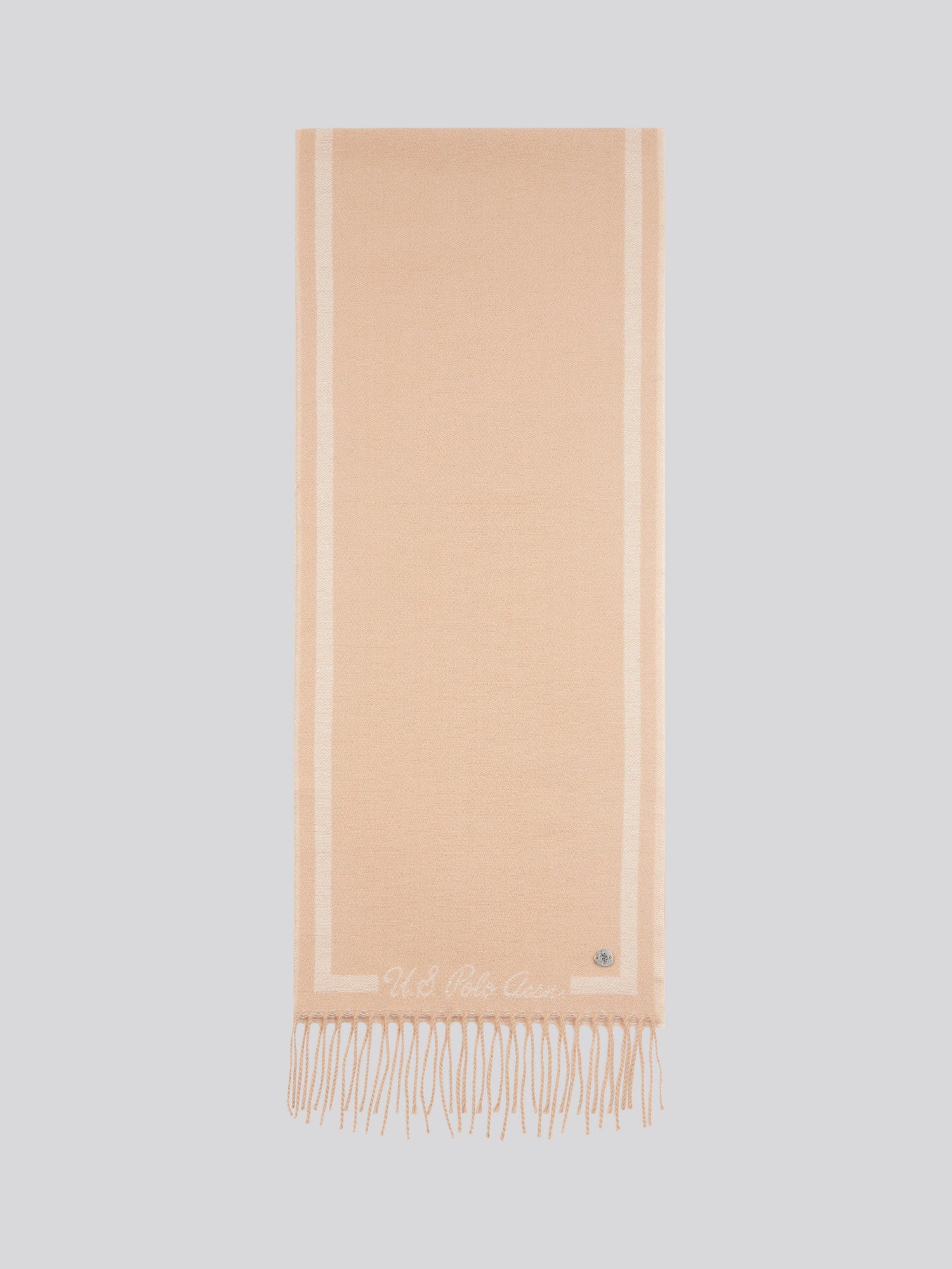 Womens Monogram Border Scarf in Cuban Sand
