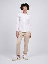 Womens Stripe Stretch Classic Fit Oxford Shirt Crystal Rose