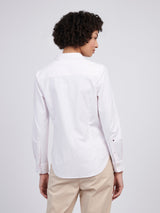 Womens Stripe Stretch Classic Fit Oxford Shirt Crystal Rose