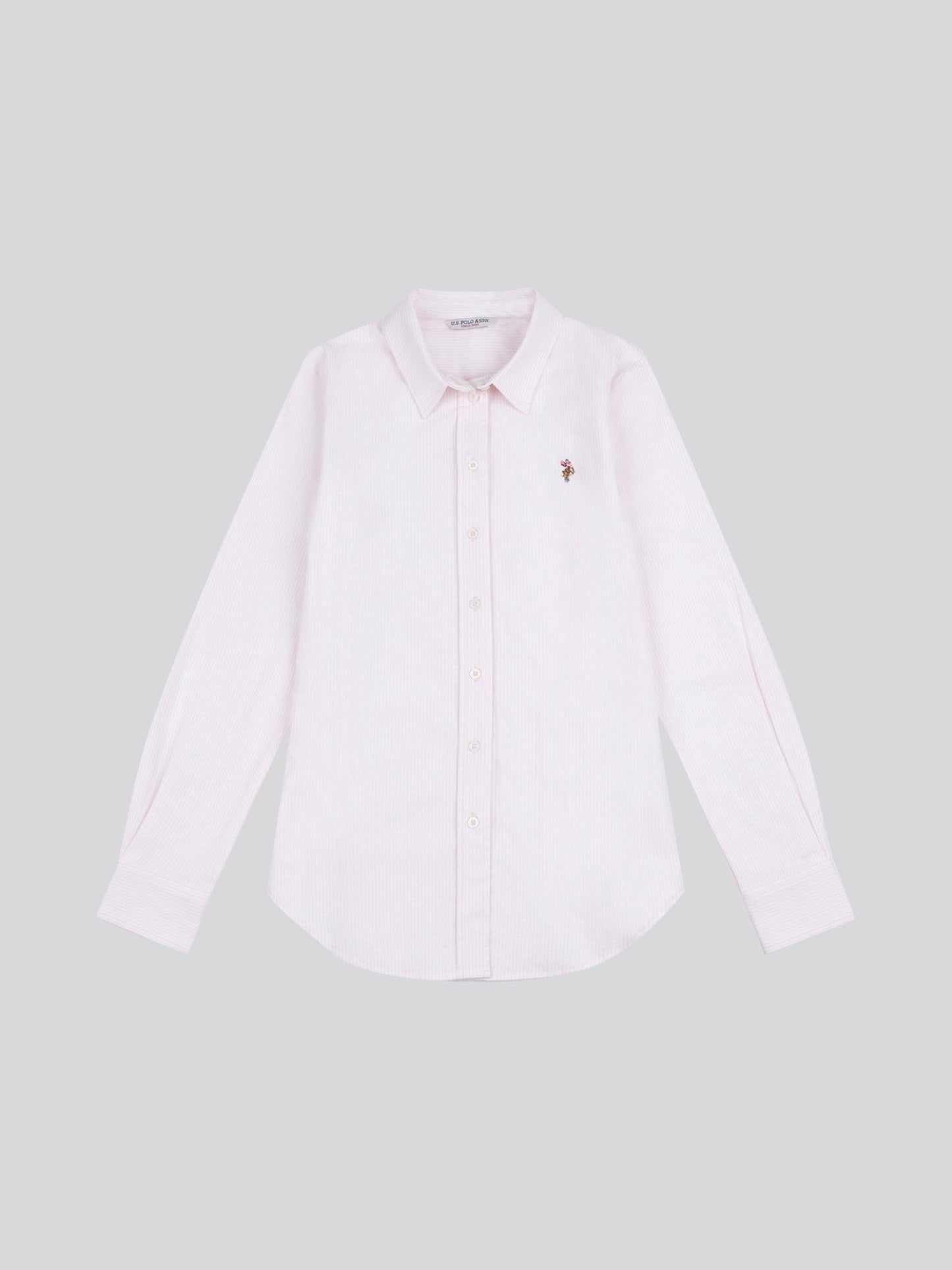 Womens Stripe Stretch Classic Fit Oxford Shirt Crystal Rose