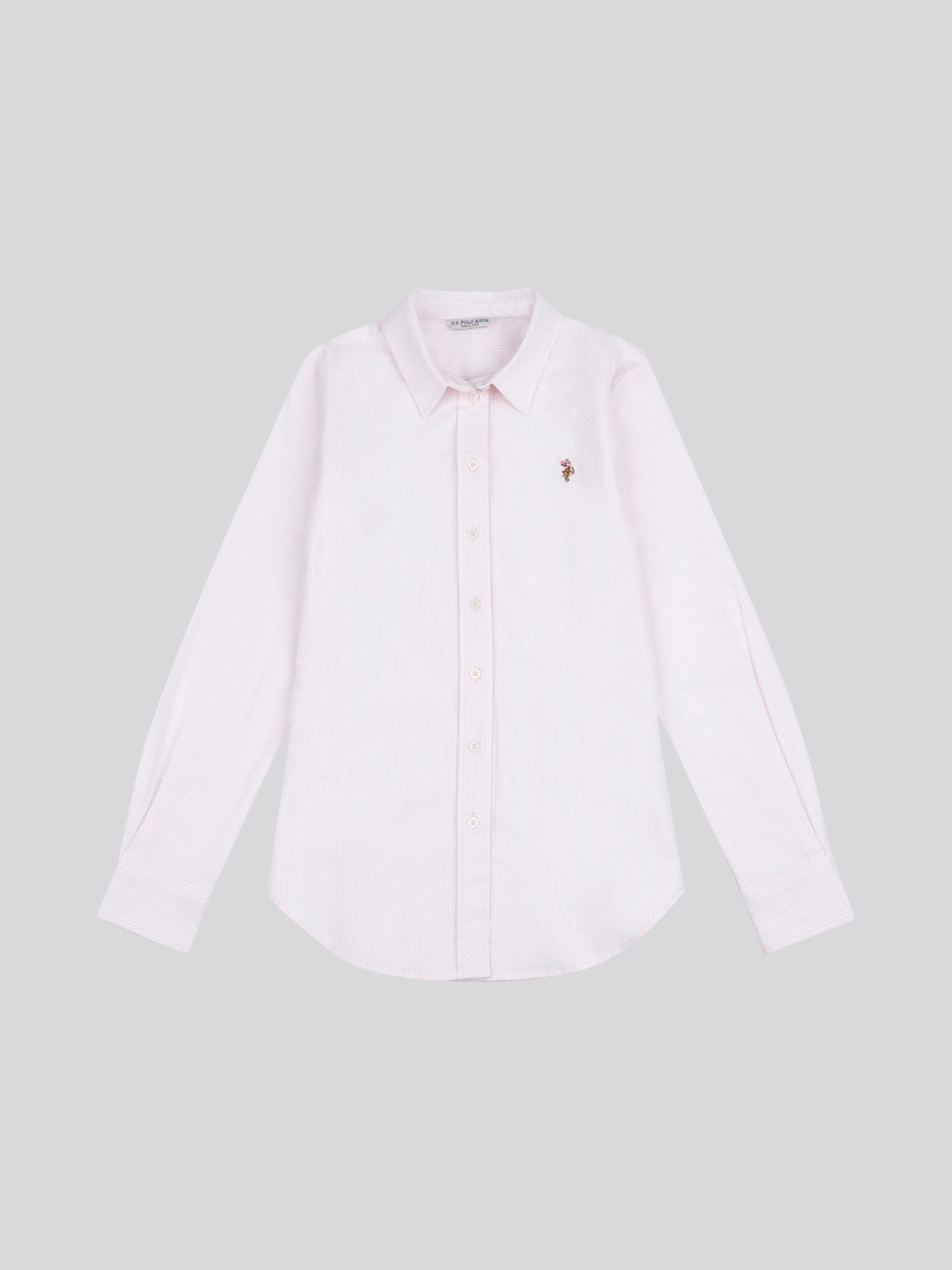 Womens Stripe Stretch Classic Fit Oxford Shirt Crystal Rose