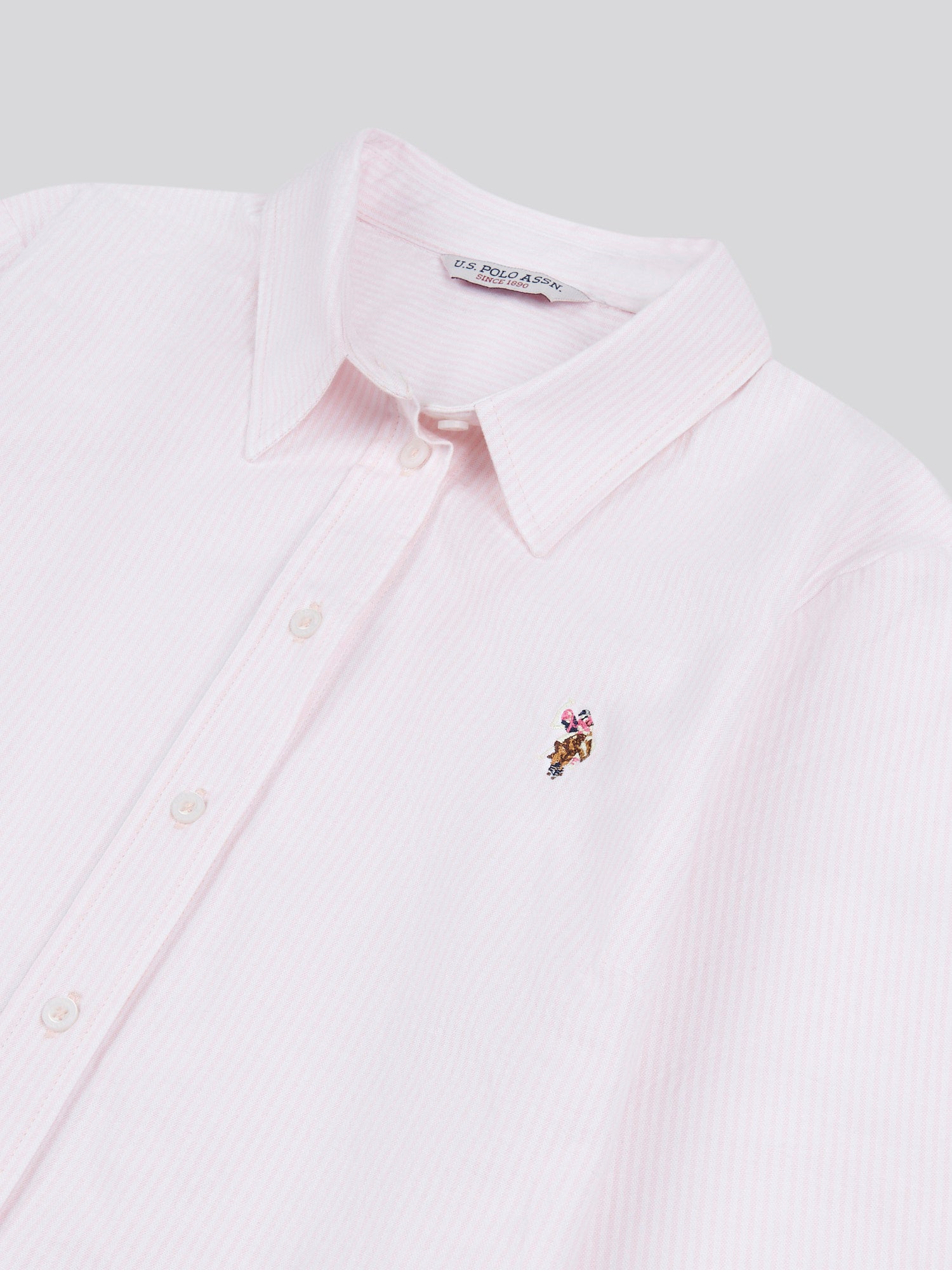 Womens Stripe Stretch Classic Fit Oxford Shirt Crystal Rose