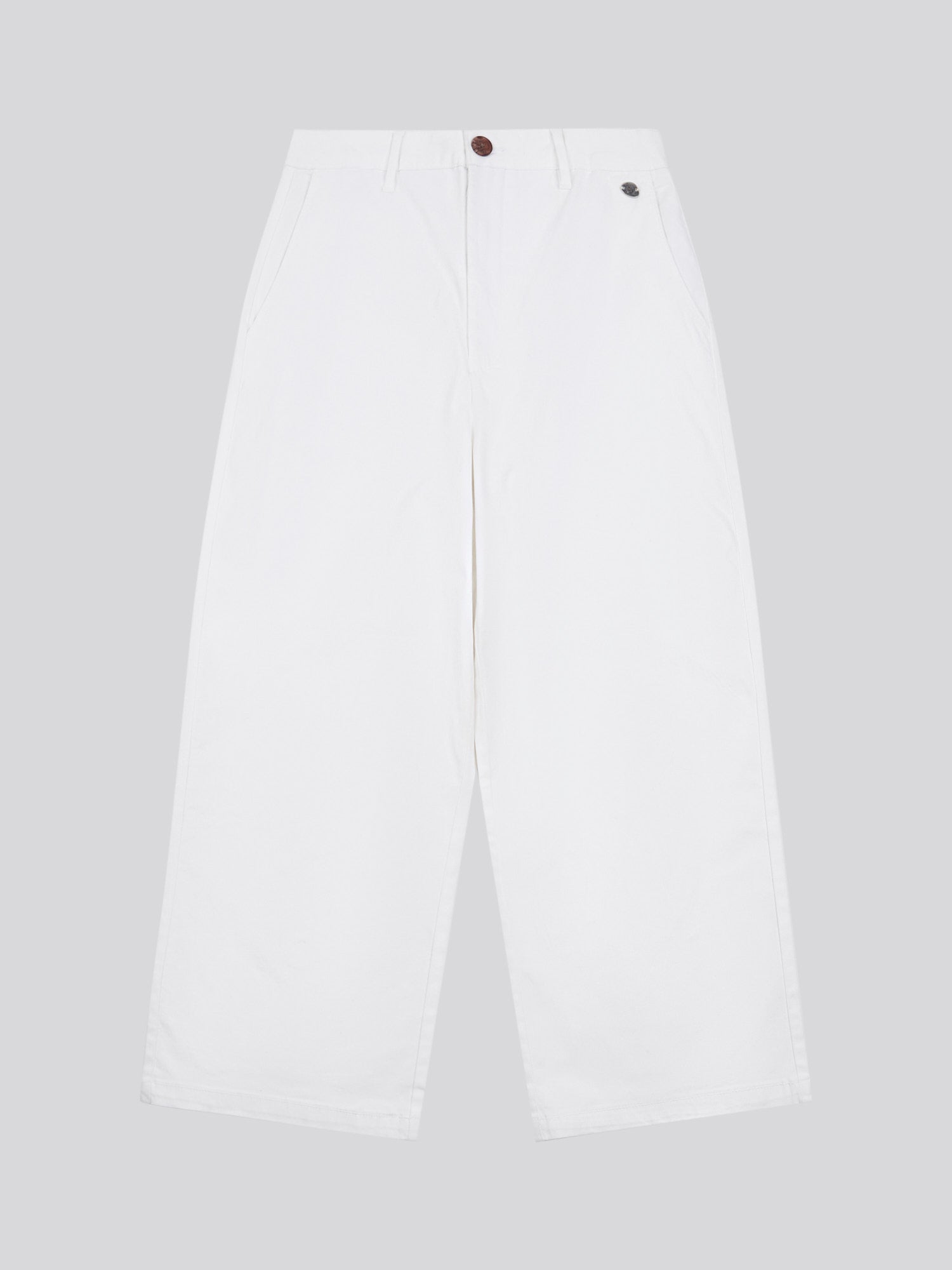 Womens Ankle Wide Leg Chino Trouser in Bright White