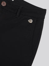 Womens Ankle Wide Leg Chino Trouser in Black