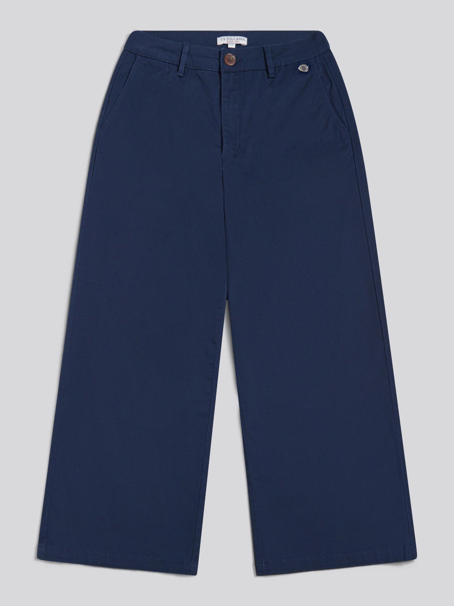 Womens Ankle Wide Leg Chino Trouser in Navy Iris