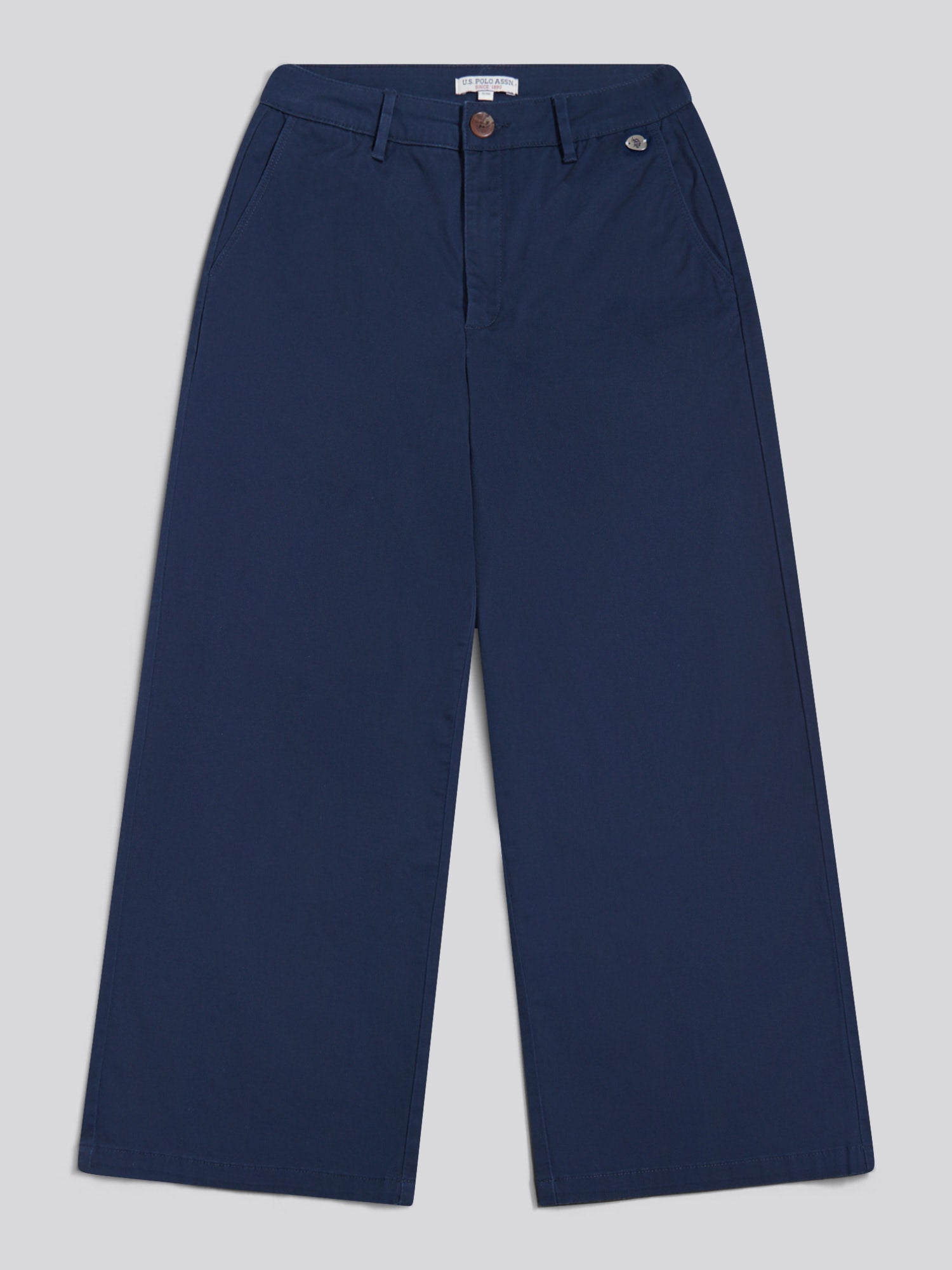 Womens Ankle Wide Leg Chino Trouser in Navy Iris