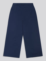 Womens Ankle Wide Leg Chino Trouser in Navy Iris