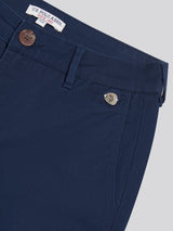 Womens Ankle Wide Leg Chino Trouser in Navy Iris
