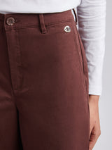 Womens Ankle Wide Leg Chino Trouser in Puce