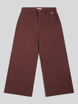Womens Ankle Wide Leg Chino Trouser in Puce